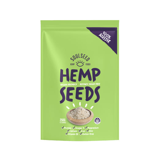 Aus Grown Conventional Hulled Hemp Seeds - 5 x 250g Pouches